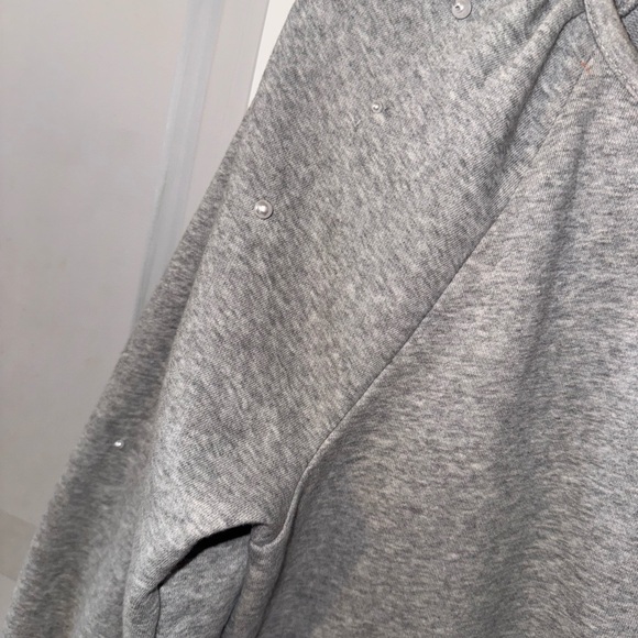 LOFT Gray Pearl Stud Sweatshirt | Size Small - Picture 3 of 7